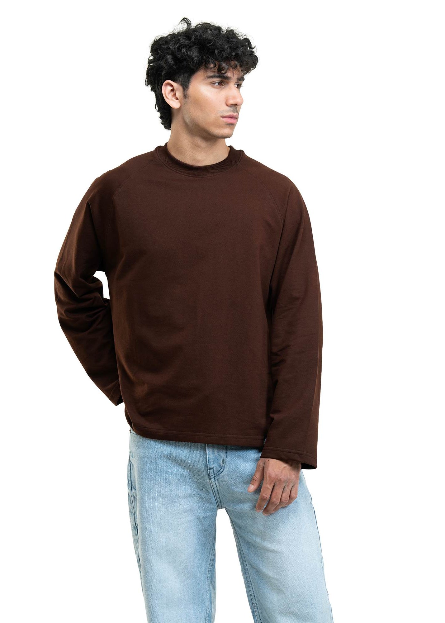 RAGLAN CROPPED TEE - COFFEE