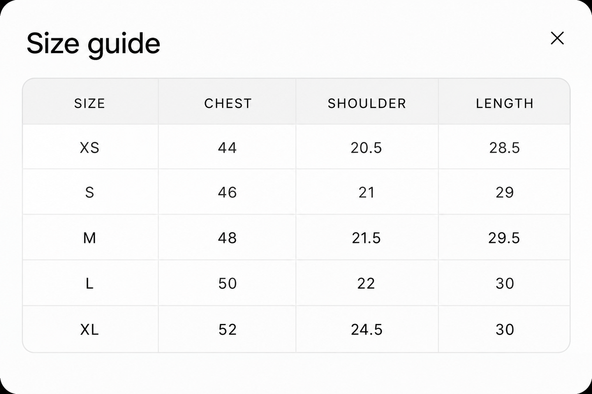 Size & Fit Guide