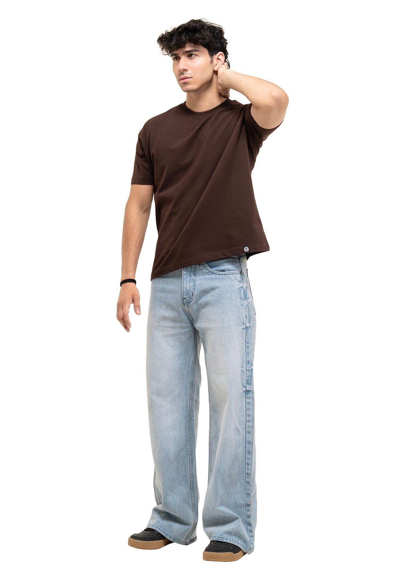REGULAR CROPPED TEE - COFFEE