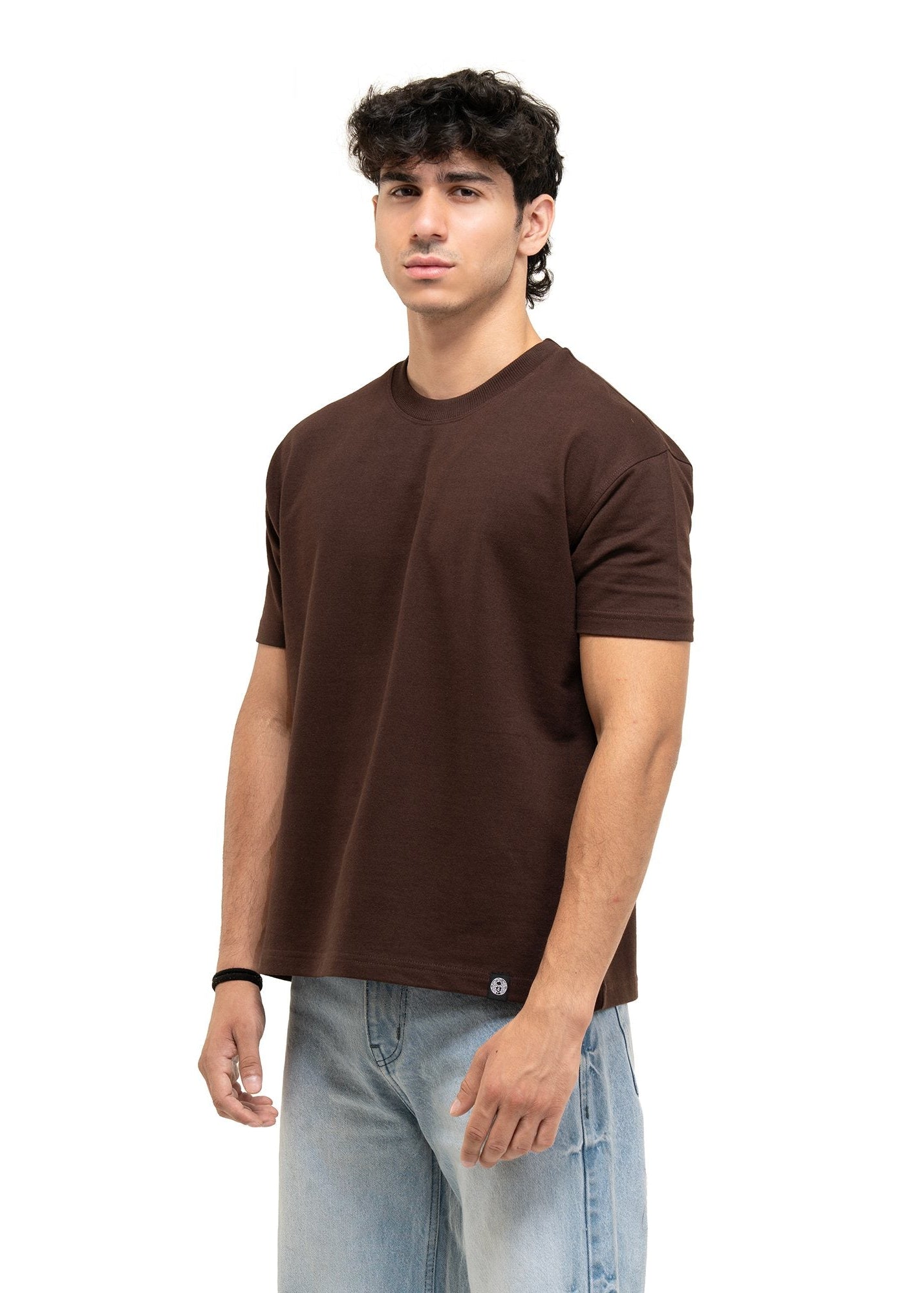 REGULAR CROPPED TEE - COFFEE