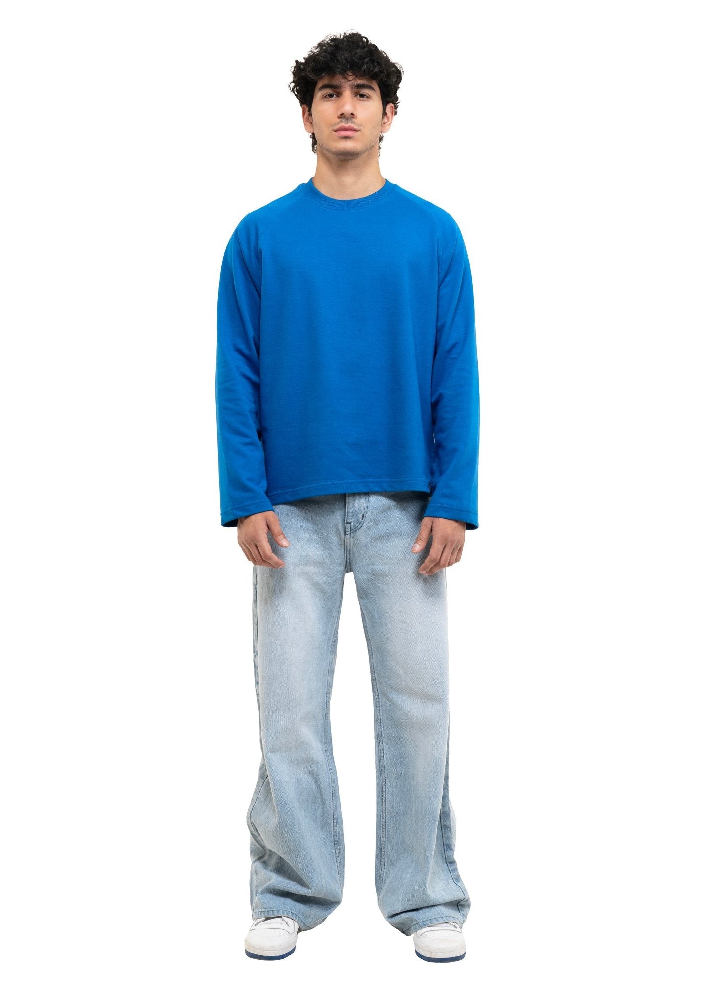 RAGLAN CROPPED TEE - ROYAL BLUE