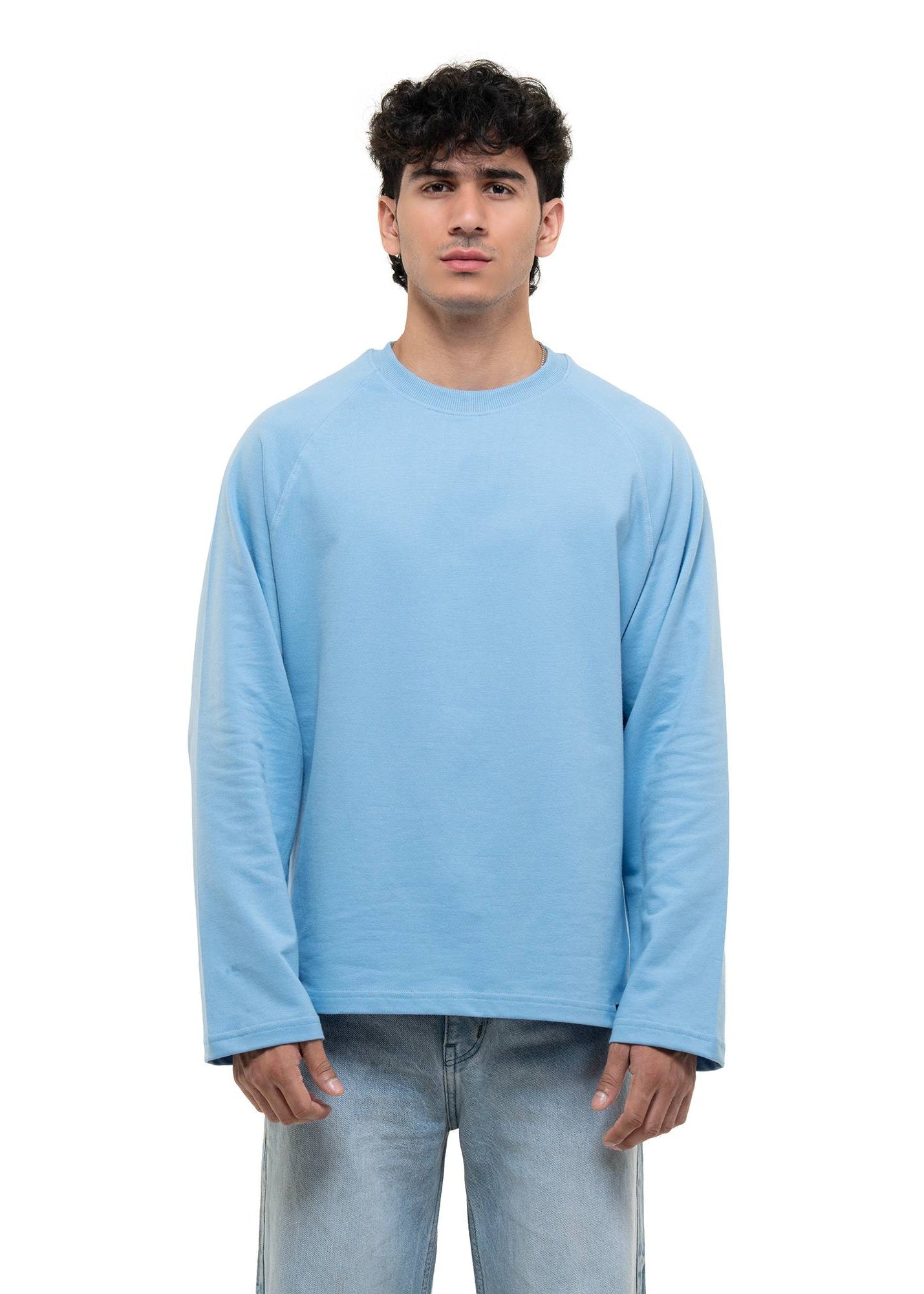 RAGLAN CROPPED TEE - BABY BLUE