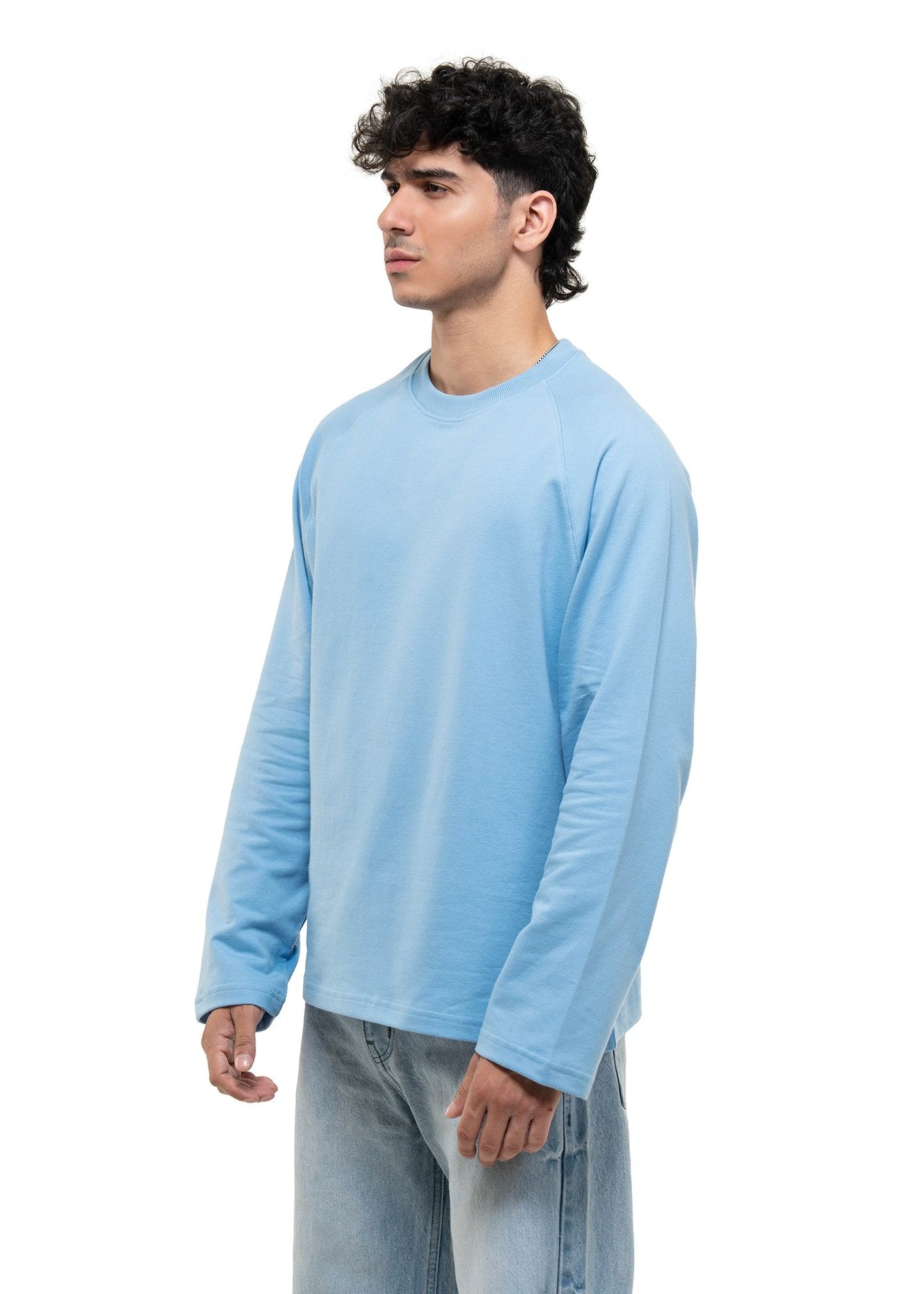 RAGLAN CROPPED TEE - BABY BLUE