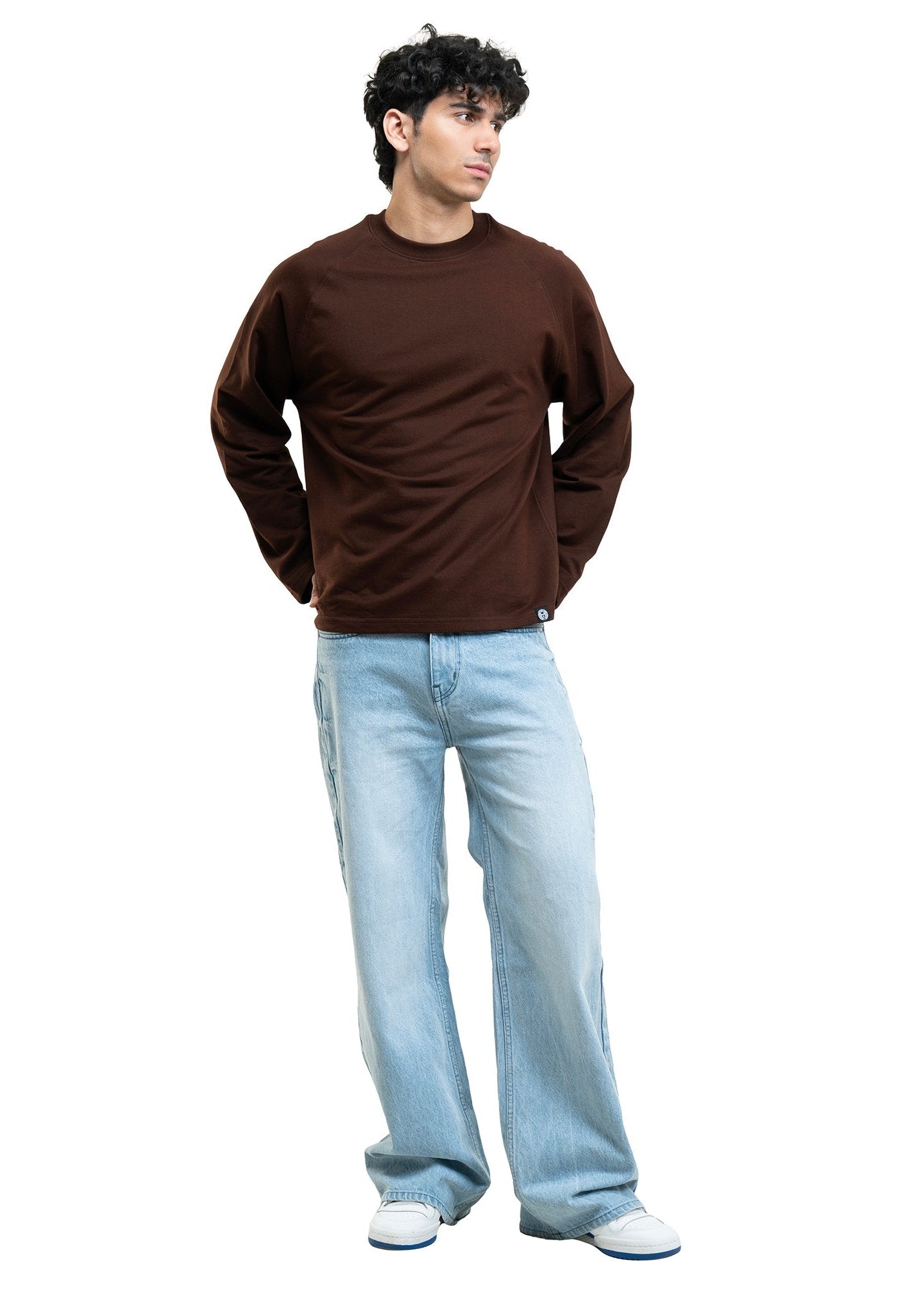 RAGLAN CROPPED TEE - COFFEE