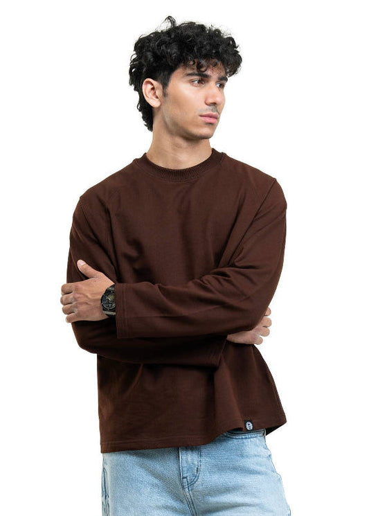 RAGLAN CROPPED TEE - COFFEE