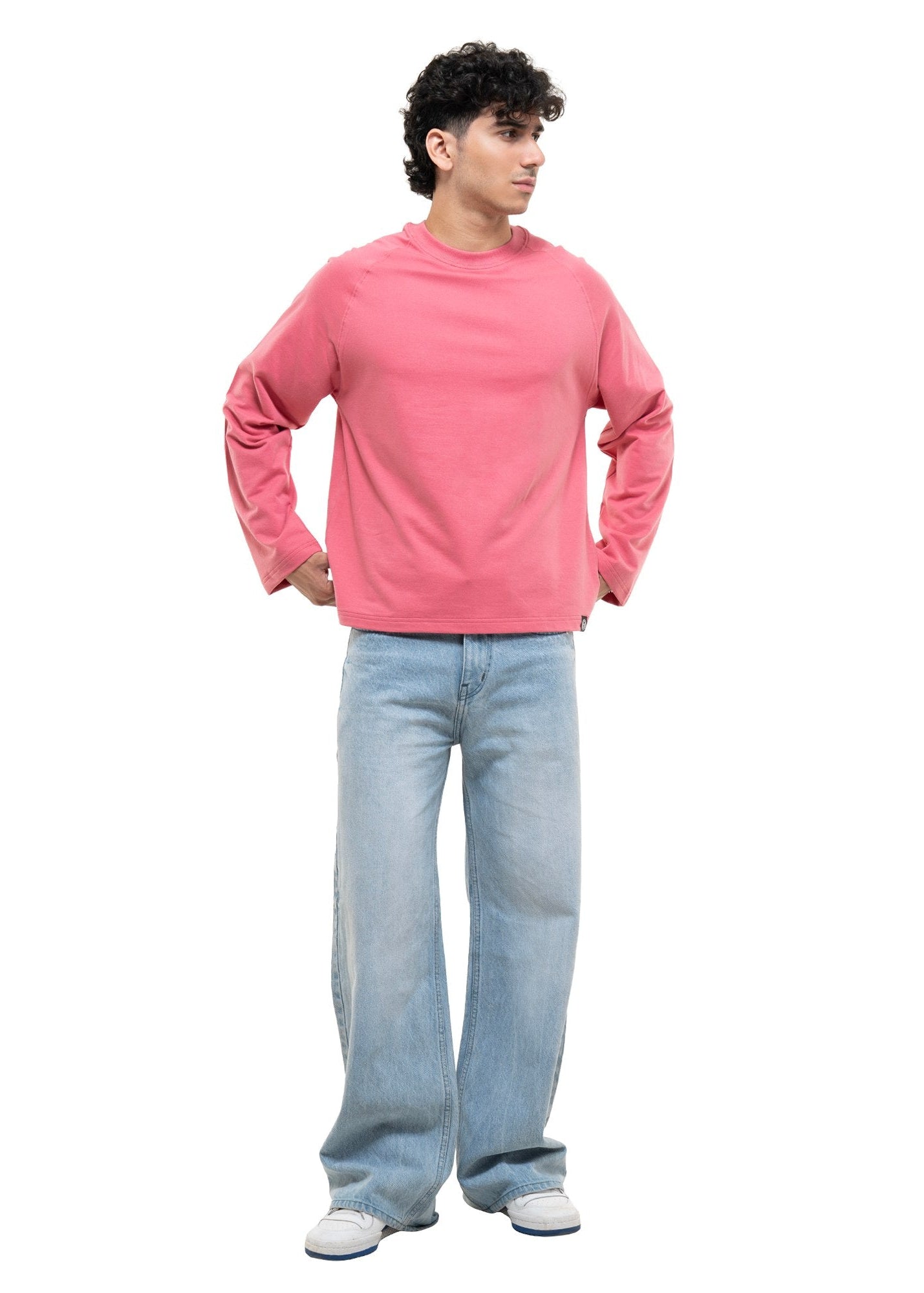 RAGLAN CROPPED TEE - MUTED ROSE PINK
