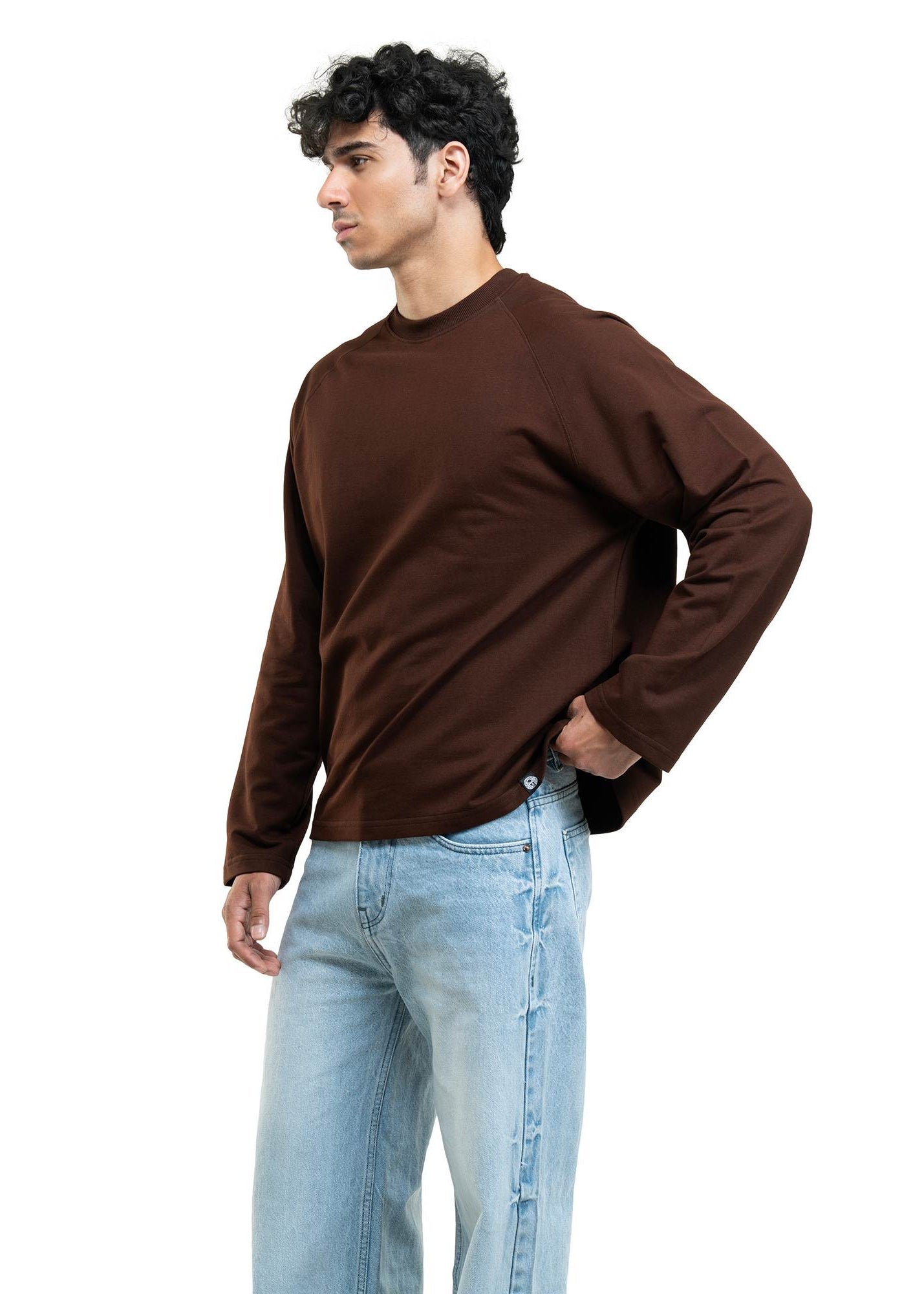 RAGLAN CROPPED TEE - COFFEE