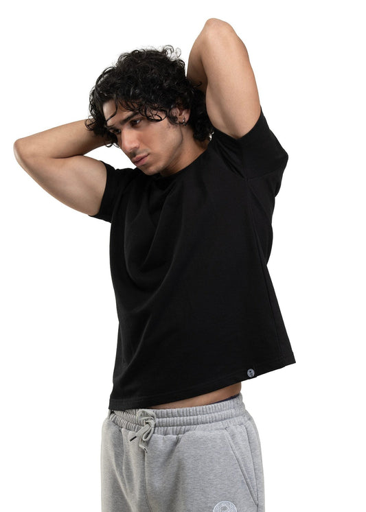 REGULAR CROPPED TEE - BLACK