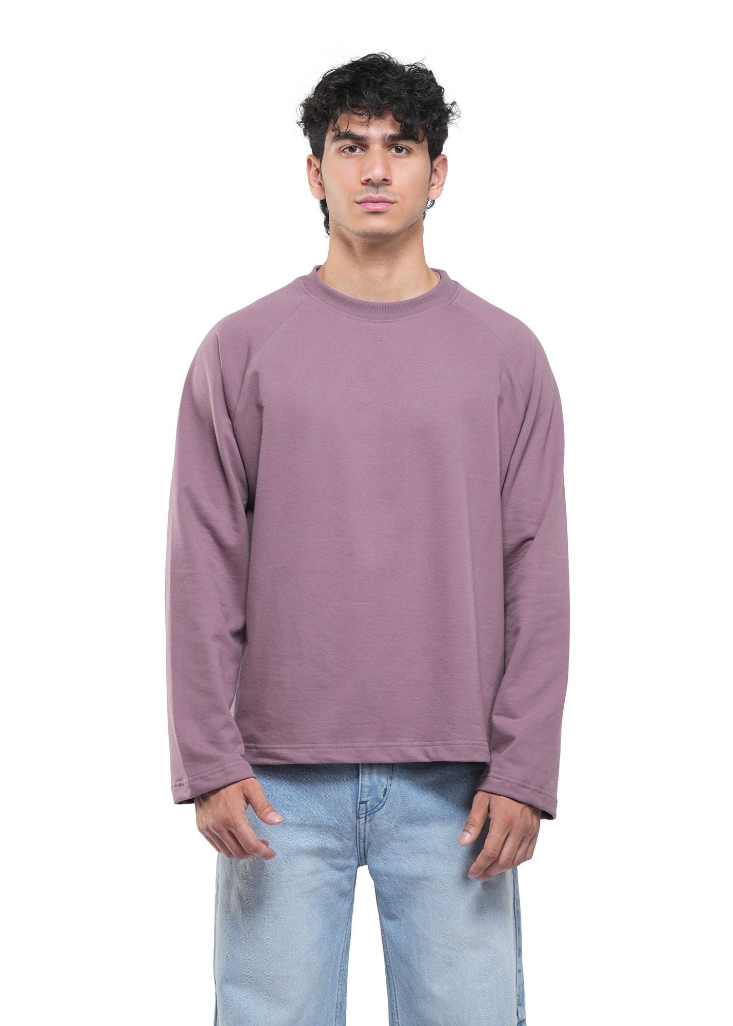 RAGLAN CROPPED TEE - DUSTY MUAVE