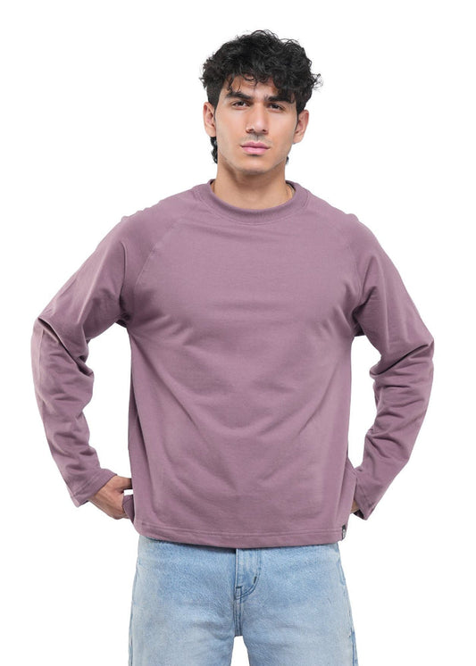 RAGLAN CROPPED TEE - DUSTY MUAVE