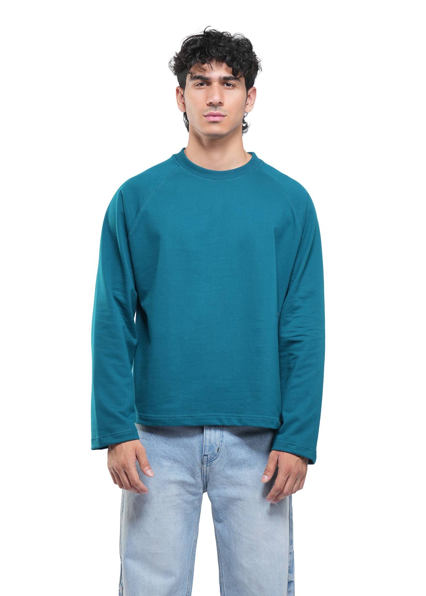 RAGLAN CROPPED TEE - DEEP TEAL