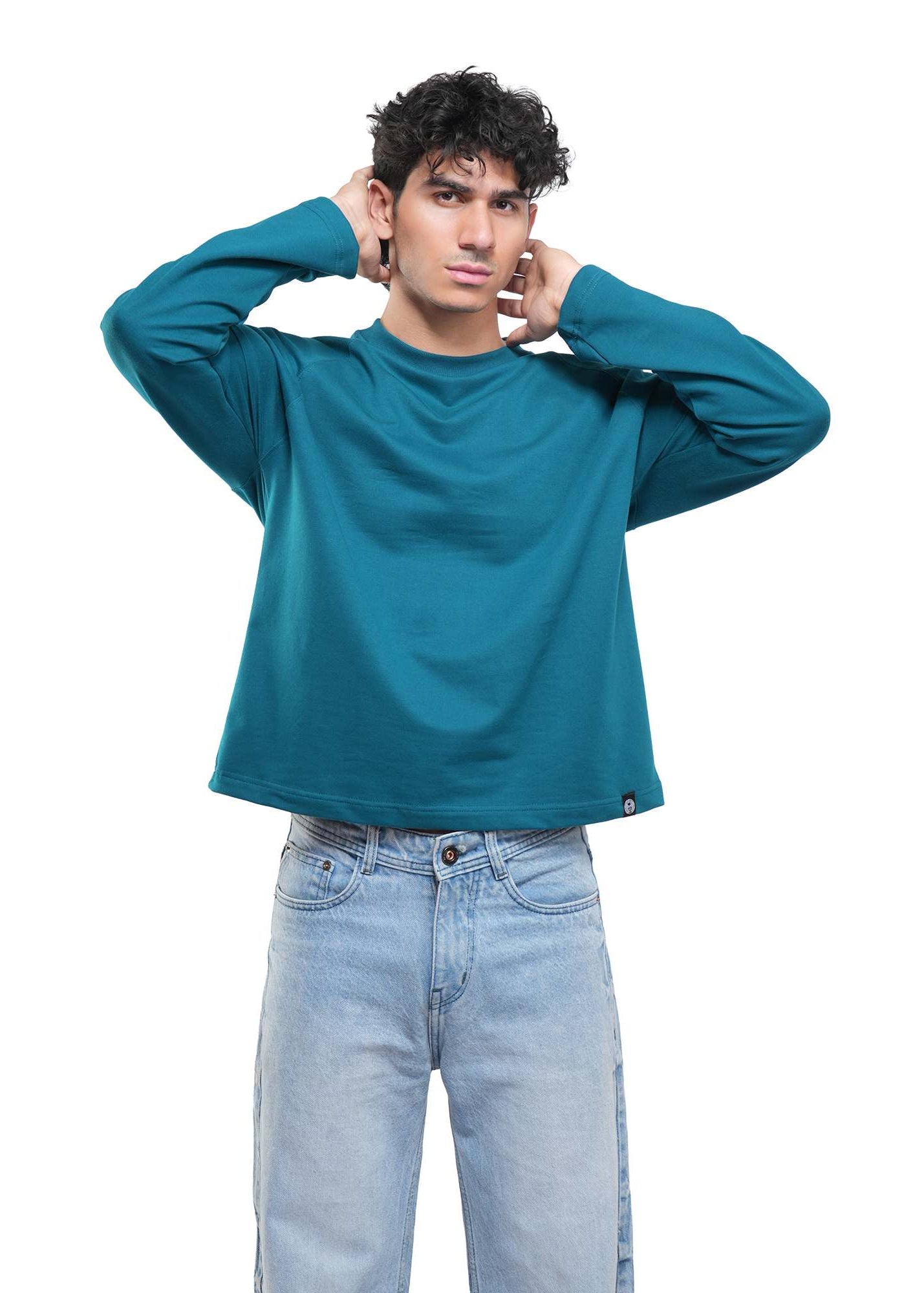 RAGLAN CROPPED TEE - DEEP TEAL