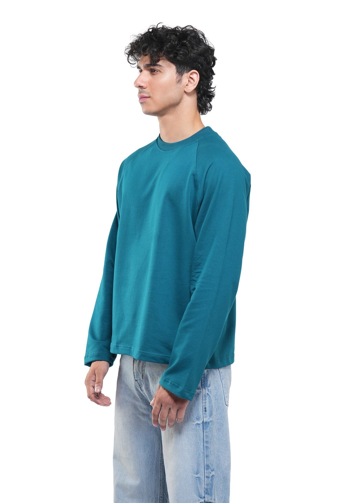 RAGLAN CROPPED TEE - DEEP TEAL