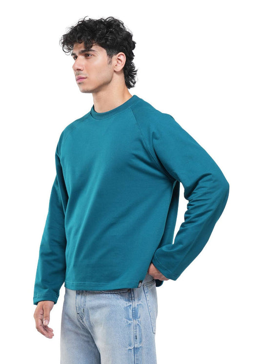 RAGLAN CROPPED TEE - DEEP TEAL