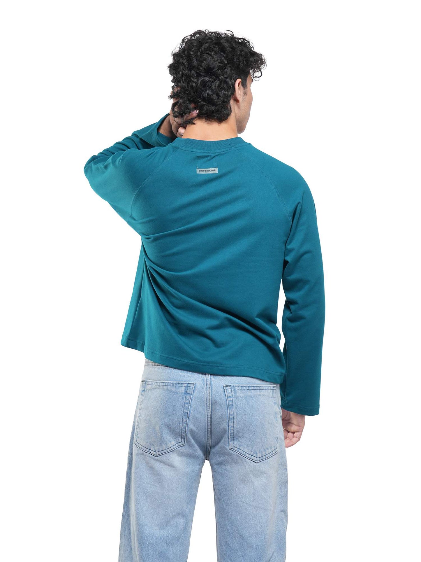 RAGLAN CROPPED TEE - DEEP TEAL