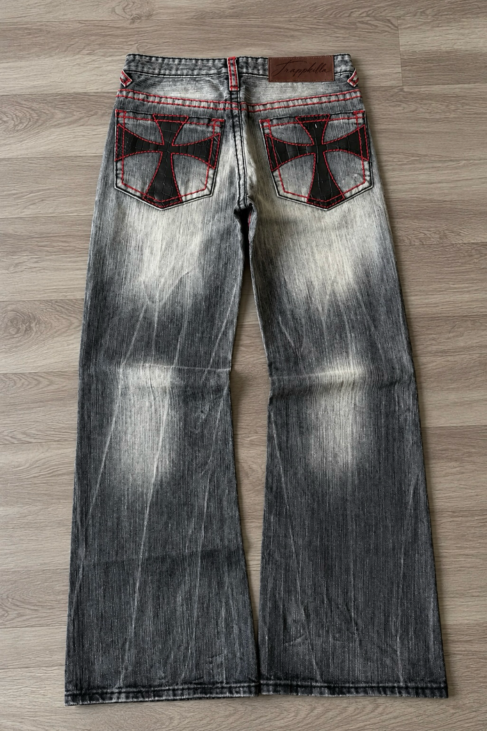 Vintage Contrast Stitch Bootcut Denim