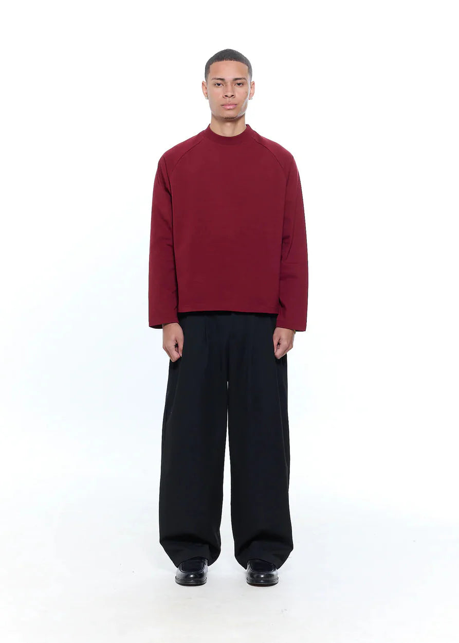 RAGLAN CROPPED TEE - WINE
