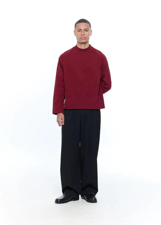 RAGLAN CROPPED TEE - WINE