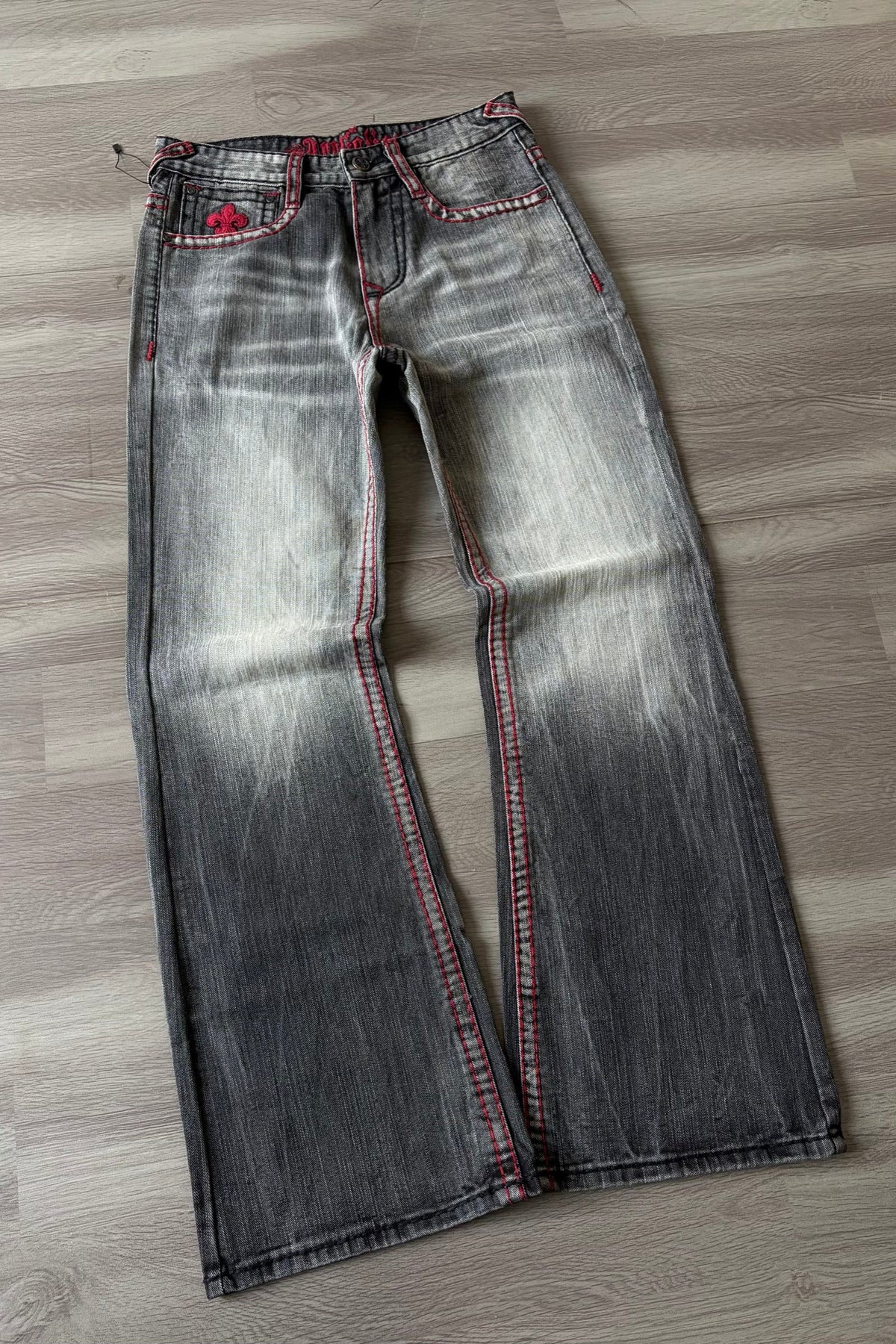 Vintage Contrast Stitch Bootcut Denim